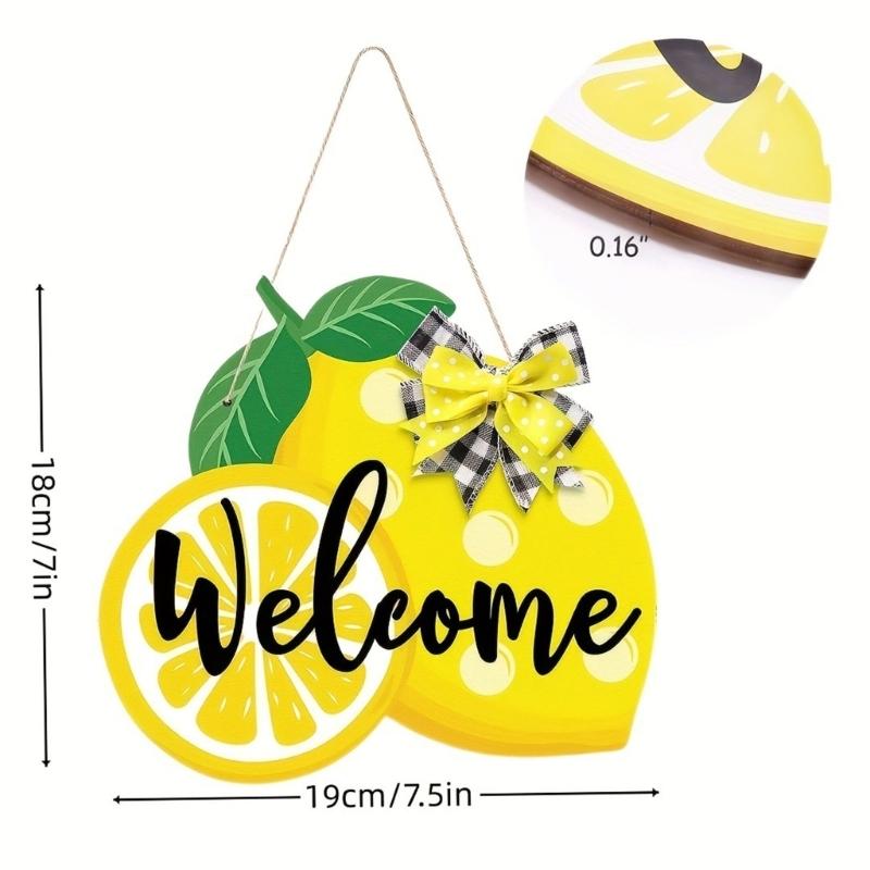 Summer Woods Sign Lemon Wood Hangings Sign Festival Welcoming Wall and Door Summer Decors Gift for Familys Friend
