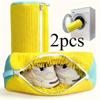 [Heavy-Duty Shoe Bags] 2pcs Heavy-Duty Reusable Shoe Laundry Bags with Zipper Closure and Open Design-for Washer/Dryer Heavy-Duty Sneaker Laundry Bags