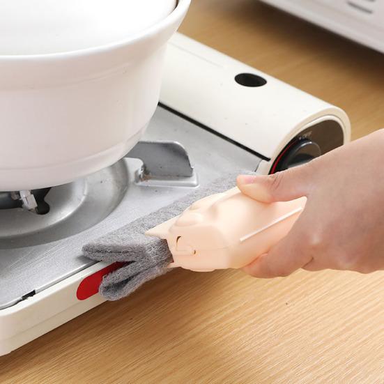 Fensterschlitz-Reinigungsschwamm Langlebiger Anti-Rutsch-Griff Kunststoff Tragbar Platzsparend Fensterfalz-Reinigungstuch für die Küche