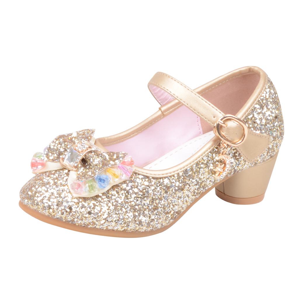 Infant Kids Baby Girls Pearl Crystal Bling Bowknot Single Princess Shoes Sandals