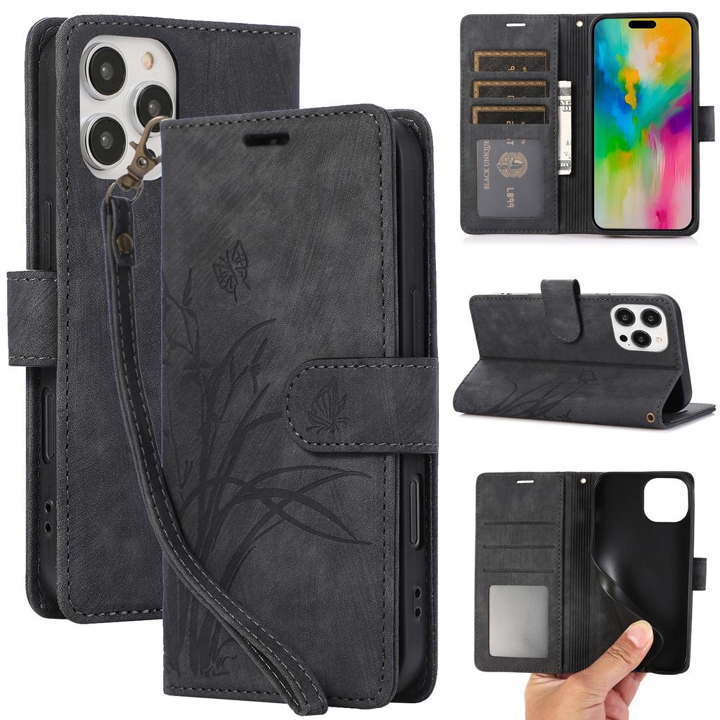 Wallet with Card Holder Wrist Strap Kickstand Leather Phone Case for iPhone 16 15 14 13 12 11 Pro Max X XS XR 7 8 Plus Cover