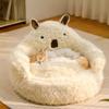 Four Seasons Universal Pet Supplies Alpaca Cat Nest Winter Warmth Dog Nest Thickened Creativity Plush Warm Pet Sofas 1pc White Circular Nests