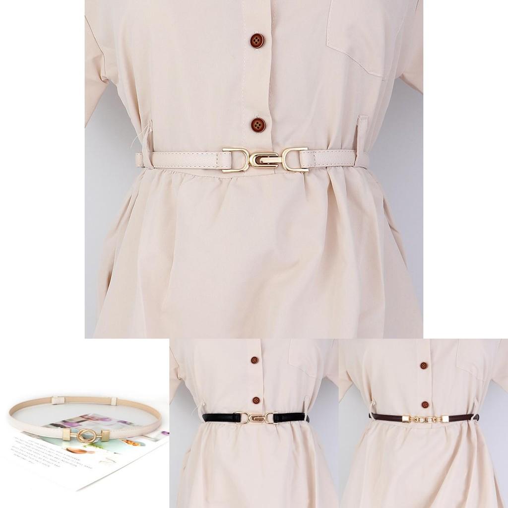 Elegant Women Pu Leather Thin Waist Belt With Letter Embellishments For Daily Wear