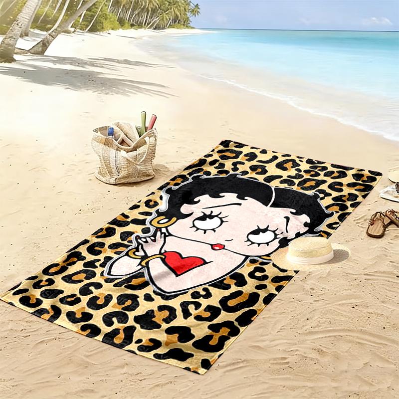 Betty Boop Beach Towel Perfect for Travel, Outdoor Activities, Swimming, Camping, Hiking