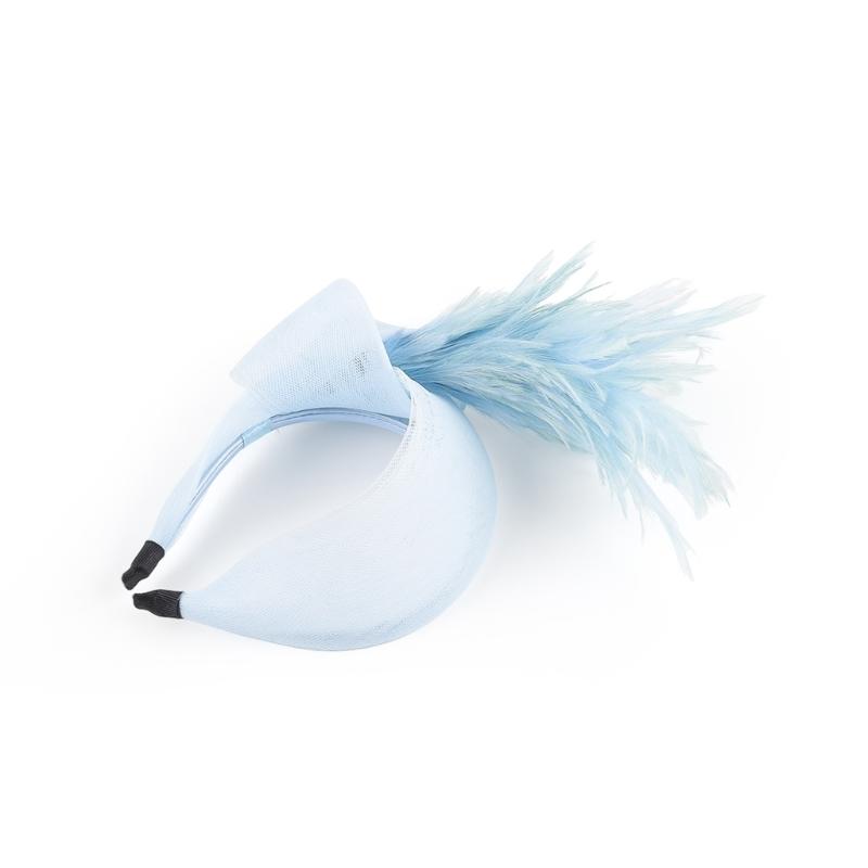 Elegant Feather Hairband with Tulle Bows Old Style Mesh Headband for Women Girls Wedding Party Photo Shoot Accessories
