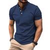 Fashion New Cross-border Men's Casual POLO Shirt Pockets V-neck Buttons Business Solid Colour Versatile T-shirt Tops