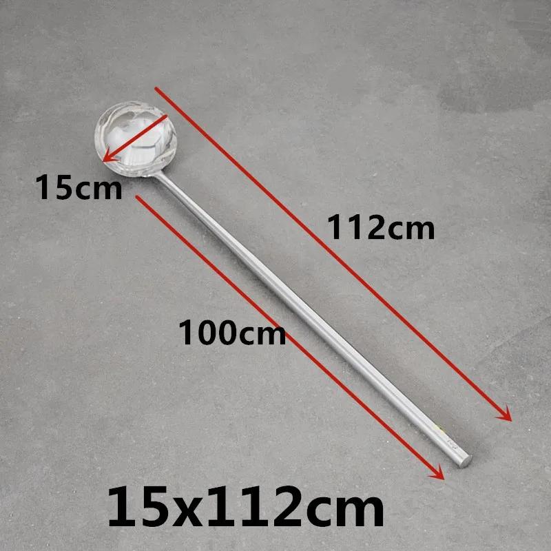 Extra Long Stainless Steel Wooden Handle Spatula Soup Spoon Cooking Canteen Kitchen China Wok Chef Soup Factory Spatula Turner