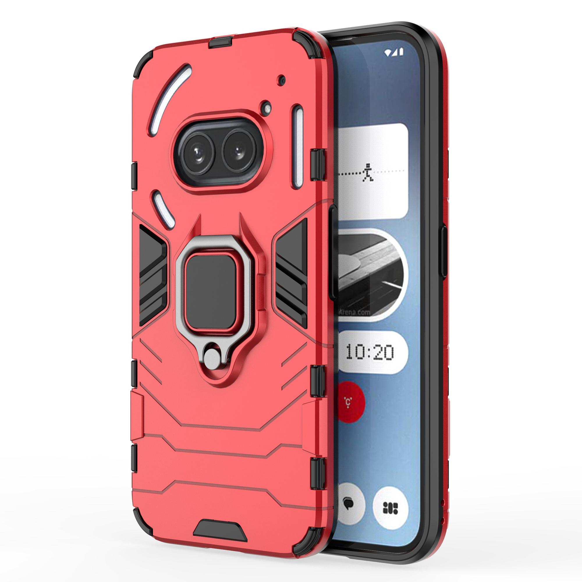 

For Nothing Phone (2a) Plus/Phone (2a) Case PC+TPU Drop-Resistant Kickstand Cell Phone Shell Red