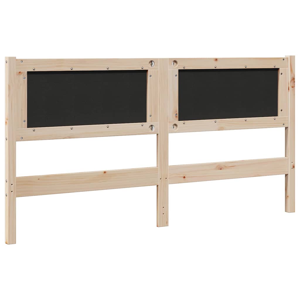 Upholstered Headboard In Brown 160 Cm Solid Pine Wood