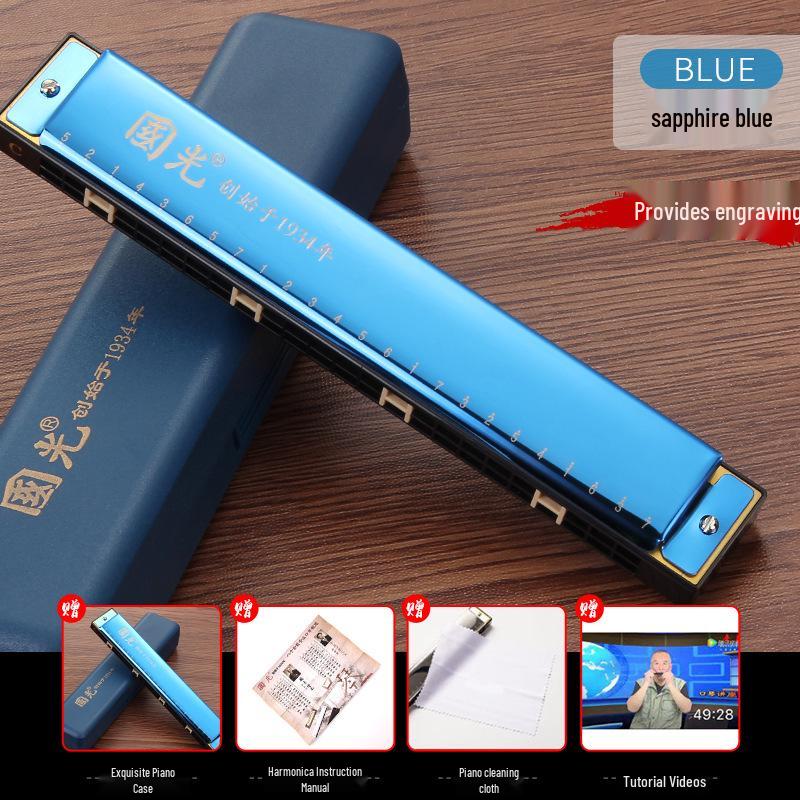 Beginner 24-Hole Double Reed C Key Harmonica for Adults and Children - Ideal Self-Study Gift