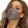 Women's Rhinestone Face Mask - European & American Style, Breathable Fashion Accessory with Diamonds
