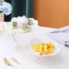 Iron Art Ceramics Snack Tray Decoration Display Stand Snacks Platter Fruit Plate Dried Fruit Snack Bowl Candy Plate Cake Stand