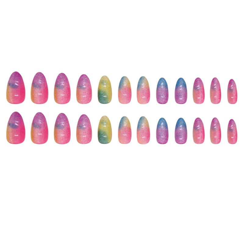 Katzenaugen-Nagelpflaster, Bonbonfarbenes Nagelpflaster, abnehmbares, wischbares Nagelpflaster in Traumfarbe, 24 Stück