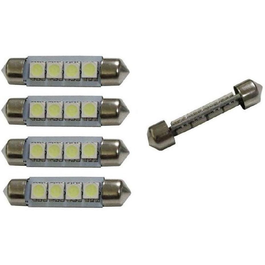 (4) Double Side 8-SMD 1.72" 578 211-2 LED Bulbs For Car Interior Map Dome Lights