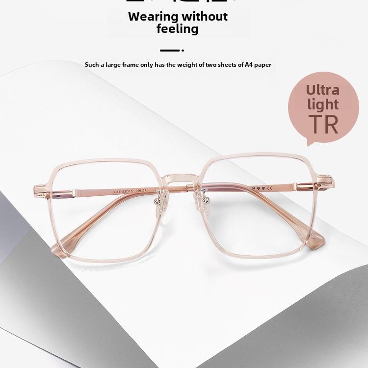 Ultra-Light Brown Square Myopia Glasses for Women with Degree Lenses, Thin Frame Without Makeup