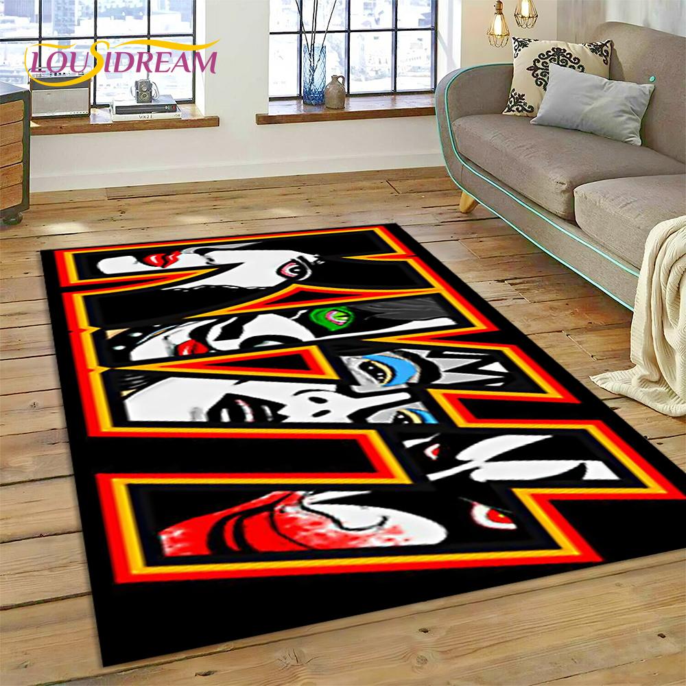 Neuester Kiss Rock Heavy Metal Band Teppich für Wohnzimmer Schlafzimmer Heimdeko, rutschfeste Bodendekoration für Sofa Fußmatte