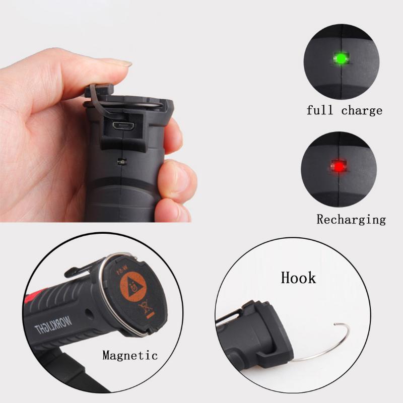 1/2/4 Stück Magnetische COB LED Taschenlampe Tragbares USB Wiederaufladbares Arbeitslicht Hängelampe mit Eingebauter Batterie Camping-Fackel