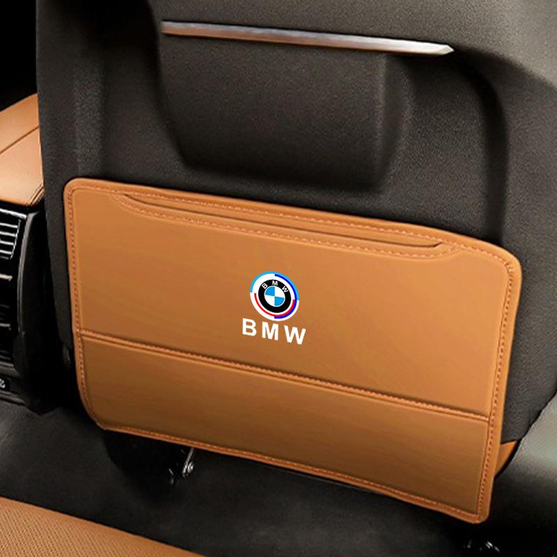 For BMW 50th Anniversary E46 E90 F30 G20 F10 X1 X3 X5 X6 PU Leather Car Seat Anti-kick Pad Dust-Proof Protection Mat Accessories nlvc53