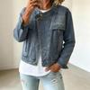 Women's Casual Stand Collar Denim Jacket, for Everyday Wear