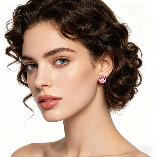 Zirconia Stud Earrings One Carat Main Stone Earrings Hypoallergenic Flat Back Earrings Comfortable Shiny Daily Wear Jewelry for Women Men
