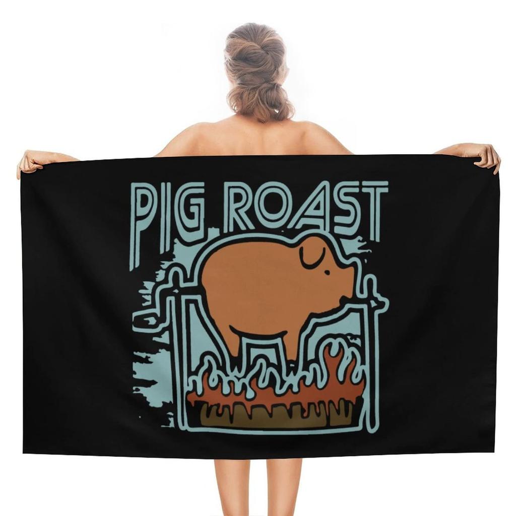 Cute Cartoon Pig Beach Towel Microfiber Lightweight Bath Towel Sandproof Sauna Spa Sport Travel Towels Quick Dry Bikini Cover Up
