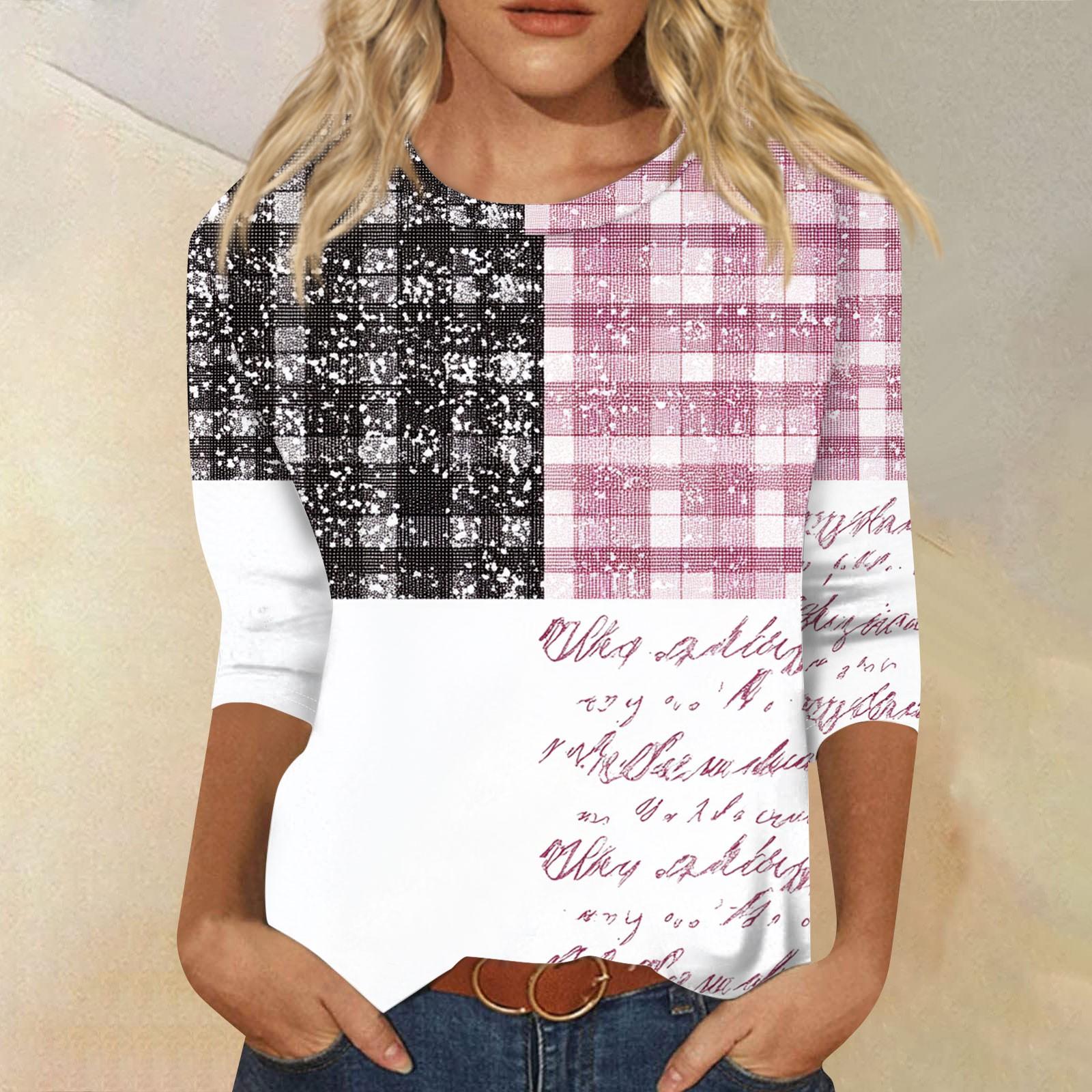 

Женский модный повседневный пуловер с воротником три четверти и принтом S