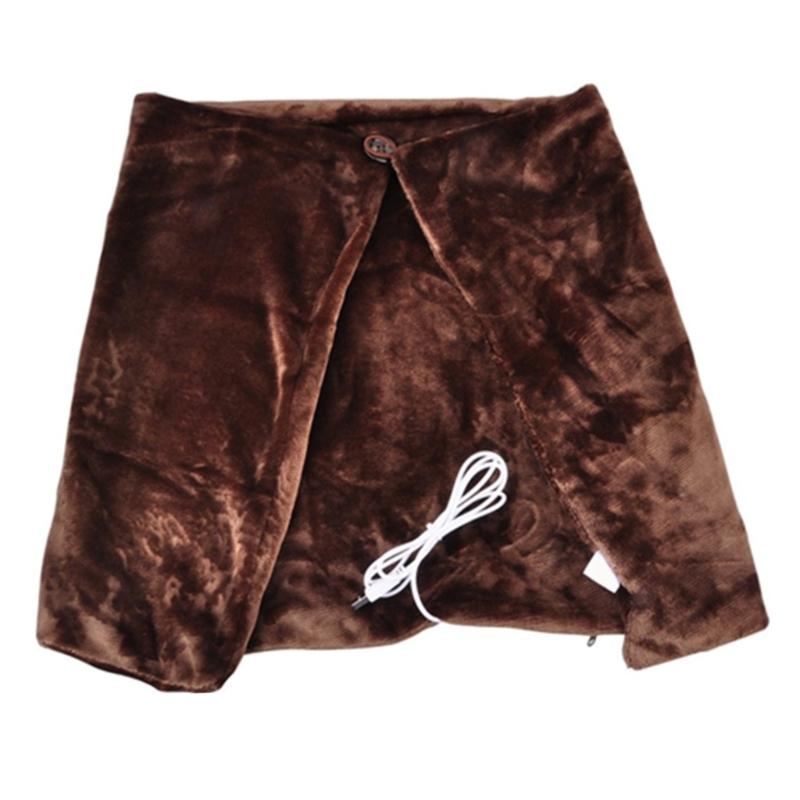 

USB Electric Heating Shawl Keeping Warm Throw Blanket Heated Cape for Winter Hands Legs Abdomen Back Warm коричневый