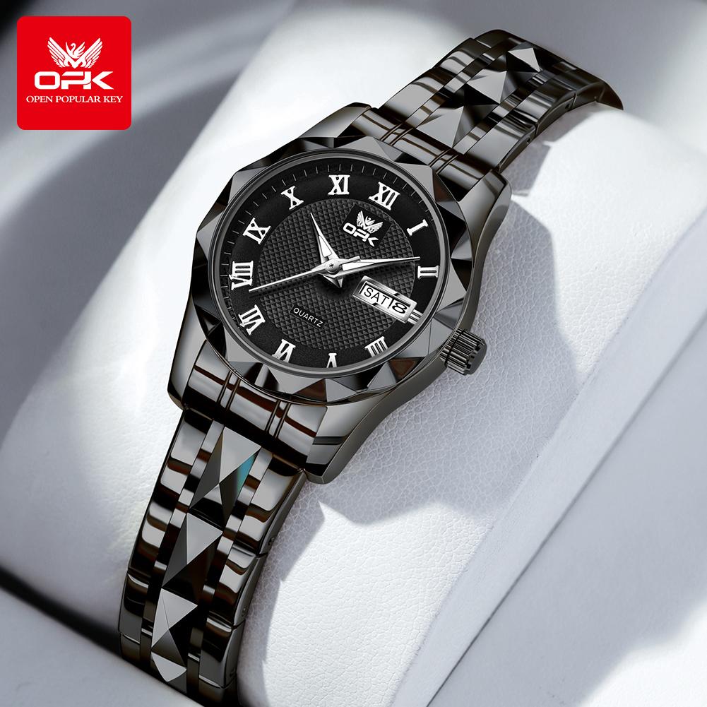 OPK 8166 Women's Watches Elegant Luxury Date Week Stainless steel Waterproof Ladies' Quartz Watches