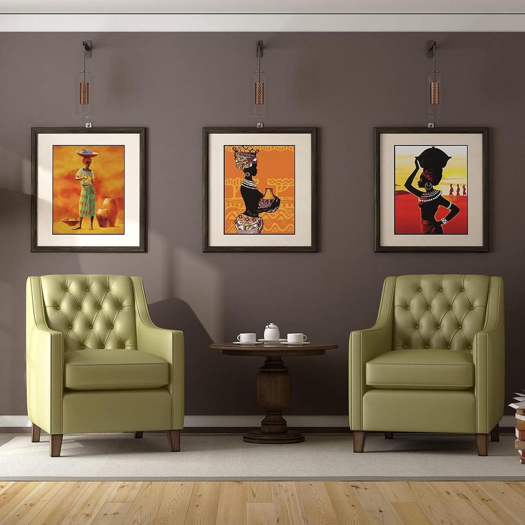 Tenare 9 Pieces Canvas n n Wall Decor Black n Woman Wall Painting Black Art Pictures Retro Ethnic Ancient Poster Unframed, 8 x 10 Inch