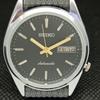 REFURBISHED VINTAGE SEIKO 5 AUTO 7019A JAPAN MENS D/D BLACK WATCH 593c-a314849-2