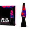 I-Total Lavalampe 36 cm Schwarzer Sockel lila Flüssigkeit rosa Wachs