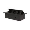 Recessed Socket 3X2P+Z Flat Edge Black - On-Ae-1371/B