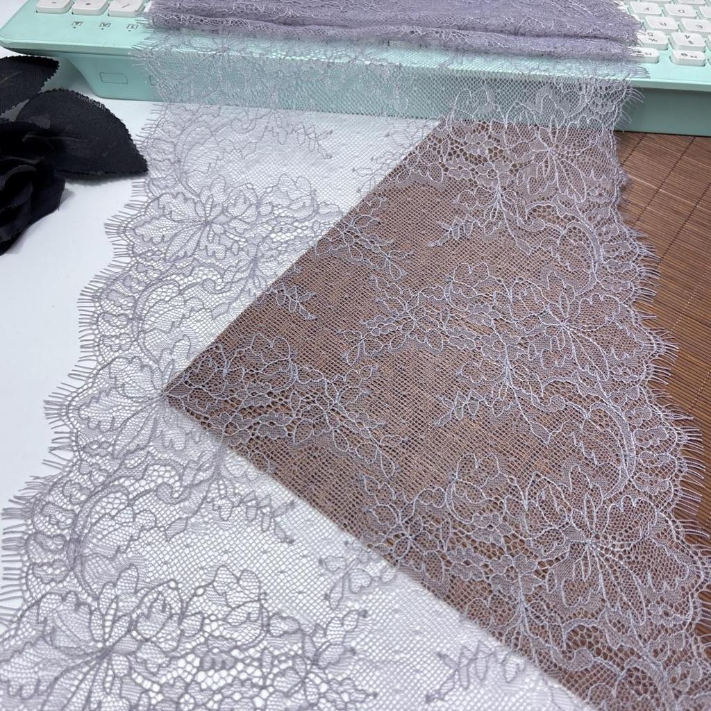 (6 Colors) 3 Meters French Chantilly Fabric Lace, Non-stretch Eyelash Lace Fabric for Lingerie, Underwear, Dress, Home decor, Crafting