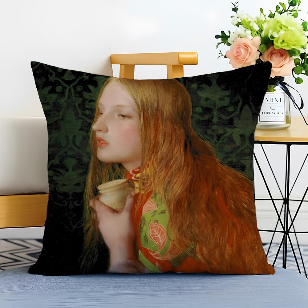 Elegant Classic European Fun Figures Painting Cushion Cover Washable Linen Pillowcase Soft for Sofa Bed Cozy Home Room Decor