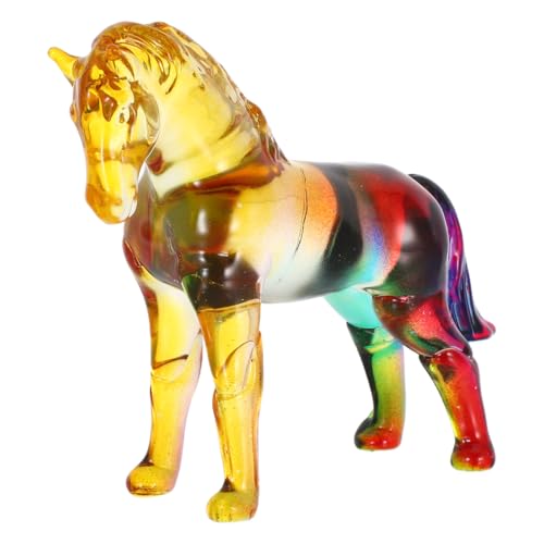 VANZACK Crystal Horse Figurine, Standing Horse Figure, Horse Sculpture, Tabletop Decor, Paperweight, Animal Statue, Auspicious Object, Interior Decora