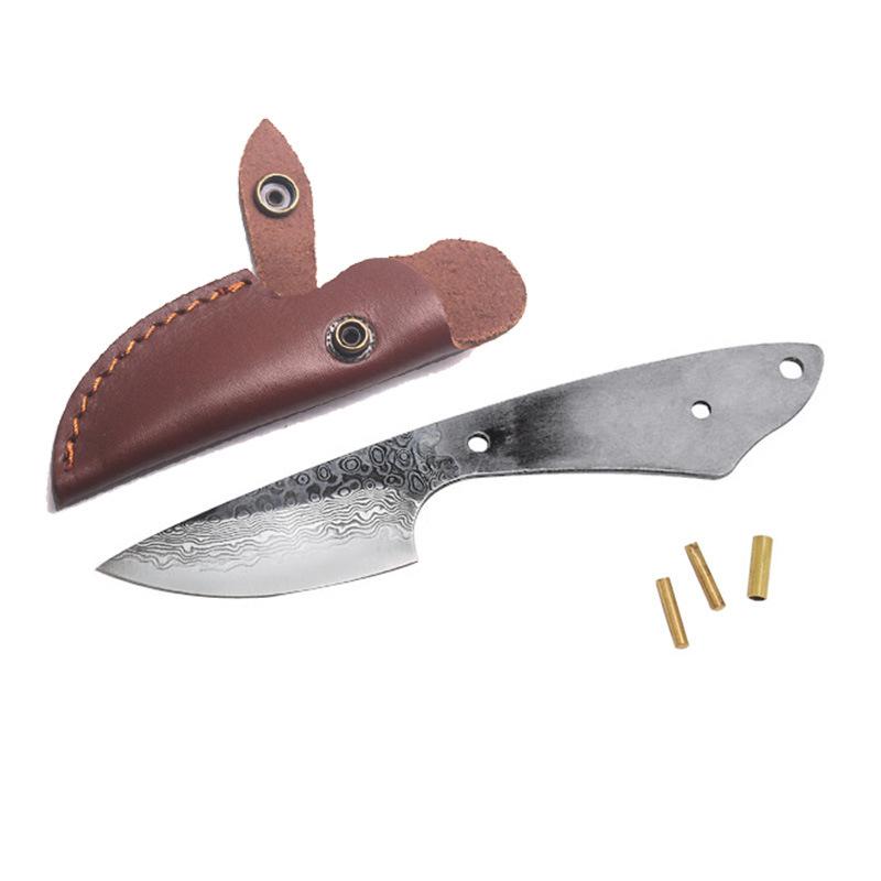 Multipurpose DIY Damascus Steel Blade Blank Semi-Finished Product For Handmade Fruit Small Straight Knife Making