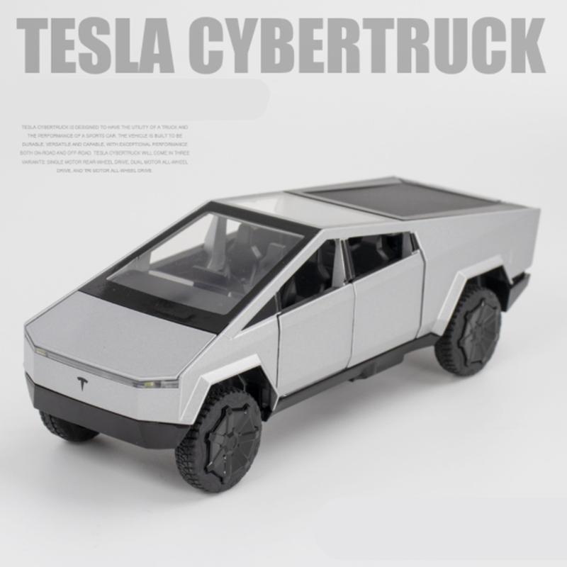 1/32 Tesla Truck Cyber Juguete Camioneta Pick-up Modelo de Camión de Aleación Coche de Metal Fundido a Presión Vehículos Todoterreno Modelo de Coche Sonido Luz Coche Regalos para Niños