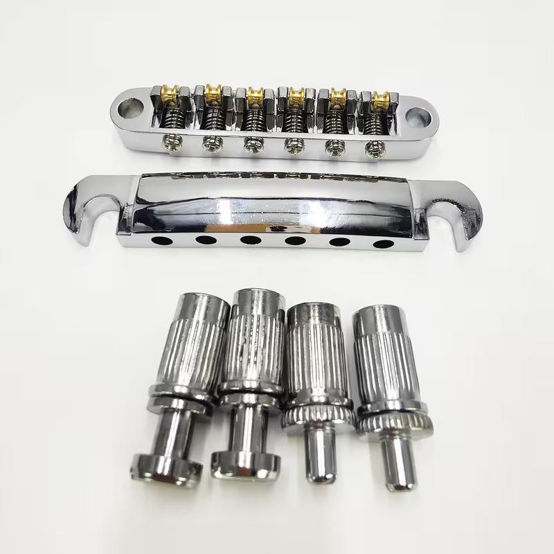 Electric Guitar Roller Bridge & Tailpiece for ES335: Complete Upper & Lower Saddles Set