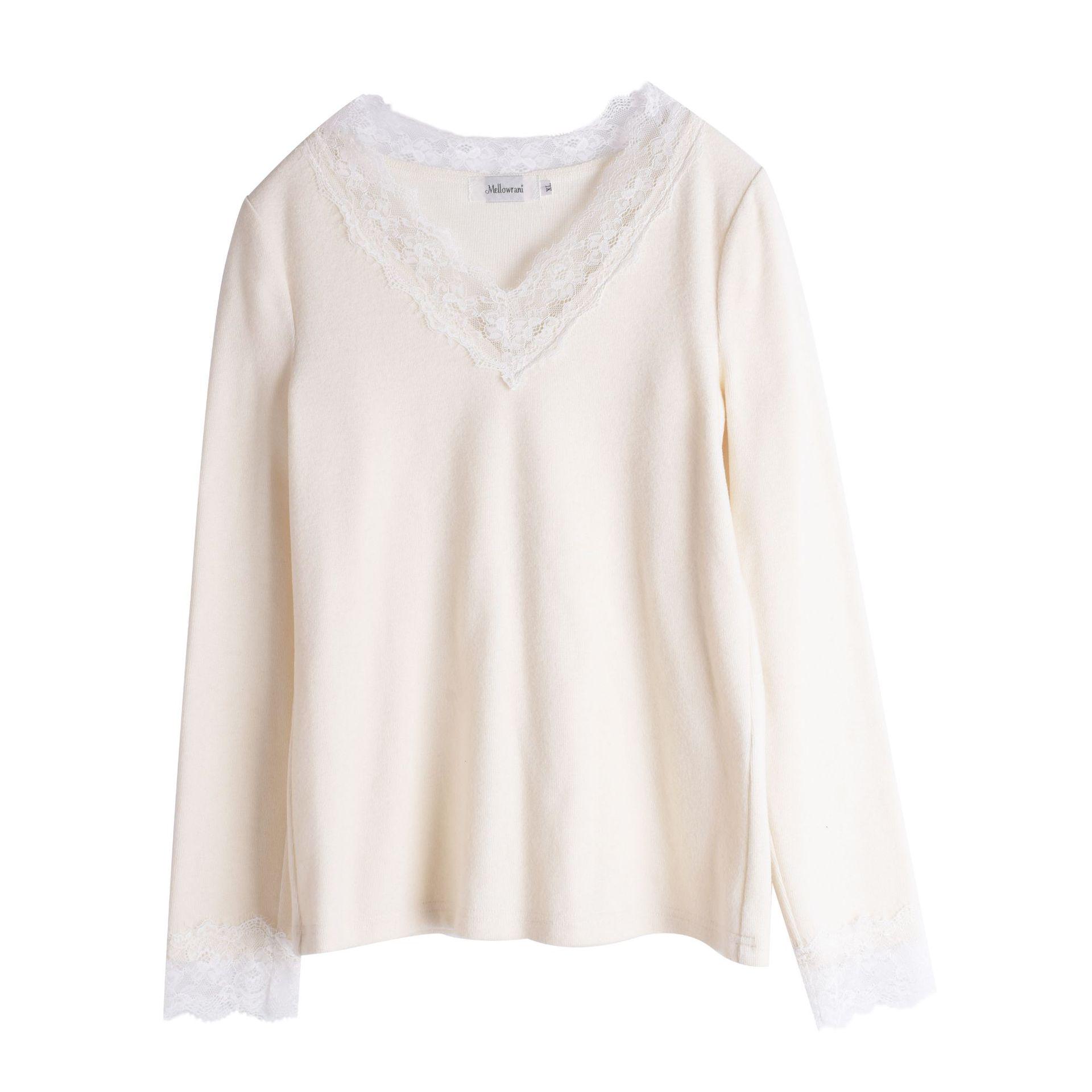 Plus Size Women s Patchwork Lace V-Neck Base Layer Shirt for Autumn/Winter 3XL
