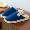 Autumn linen slippers cotton and linen indoor home floor non-slip men's large size fabric slippers four seasons household