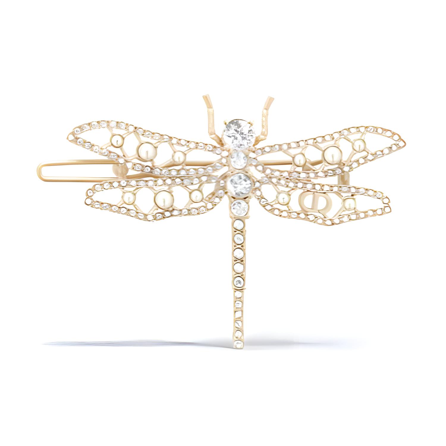 

Dior Hollow CD Logo Butterfly Shaped Hair Clip Women Hair Accessories Gold V1367WOMCY_D03S F,Gold