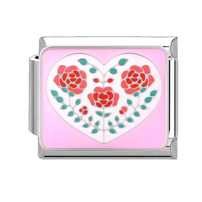 Summer Colorful Flowers Sweet Daisy Rose Tulip Italian Charm Links Fit 9mm Bracelet Stainless Steel Women DIY Making Gifts