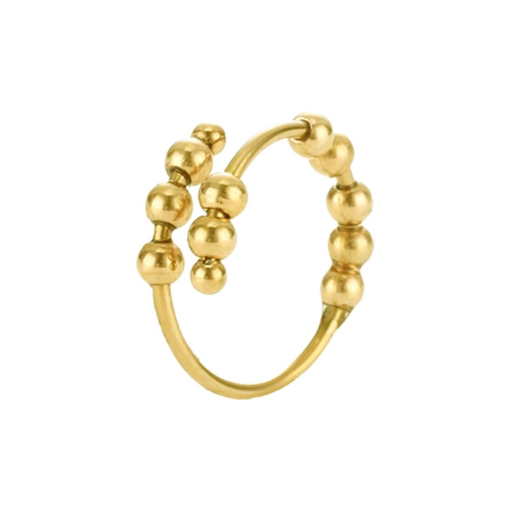 Rotating Decompression Beads Mindfulness Ring - Titanium Steel Wire-Wrapped for Anxiety Relief