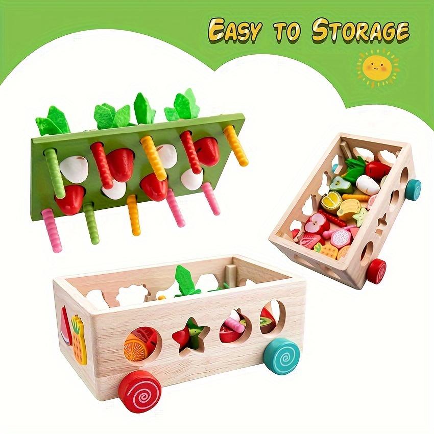 Colorful Wooden Educational Toy Set for Boys Girls Boosts Fine Motor Skills with Fun Farm Orchard Puzzle Games, Enhances Focus  Shape Recognition,
