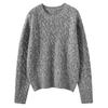 Women's Long Sleeve Cashmere Knit Sweater - Round Neck, Loose Fit, Warm & Slimming Pullover
