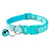 Pet Collar Dog Paw Print Bell Cat Collar Footprint Dog Collar Adjustable Collar