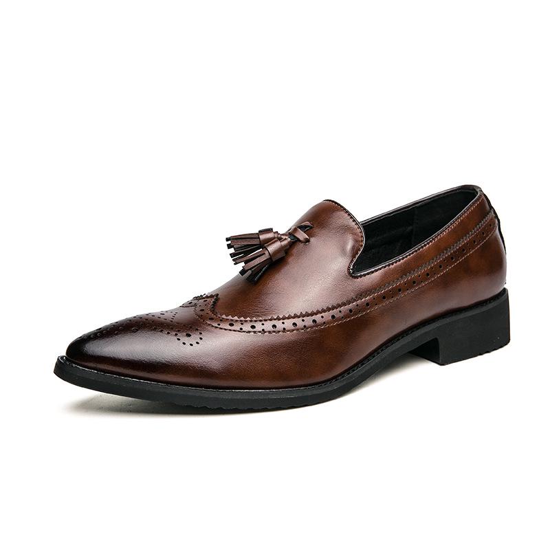 Men s Korean Style Leather Shoes: Formal British Pointed Toe Casual Footwear 43