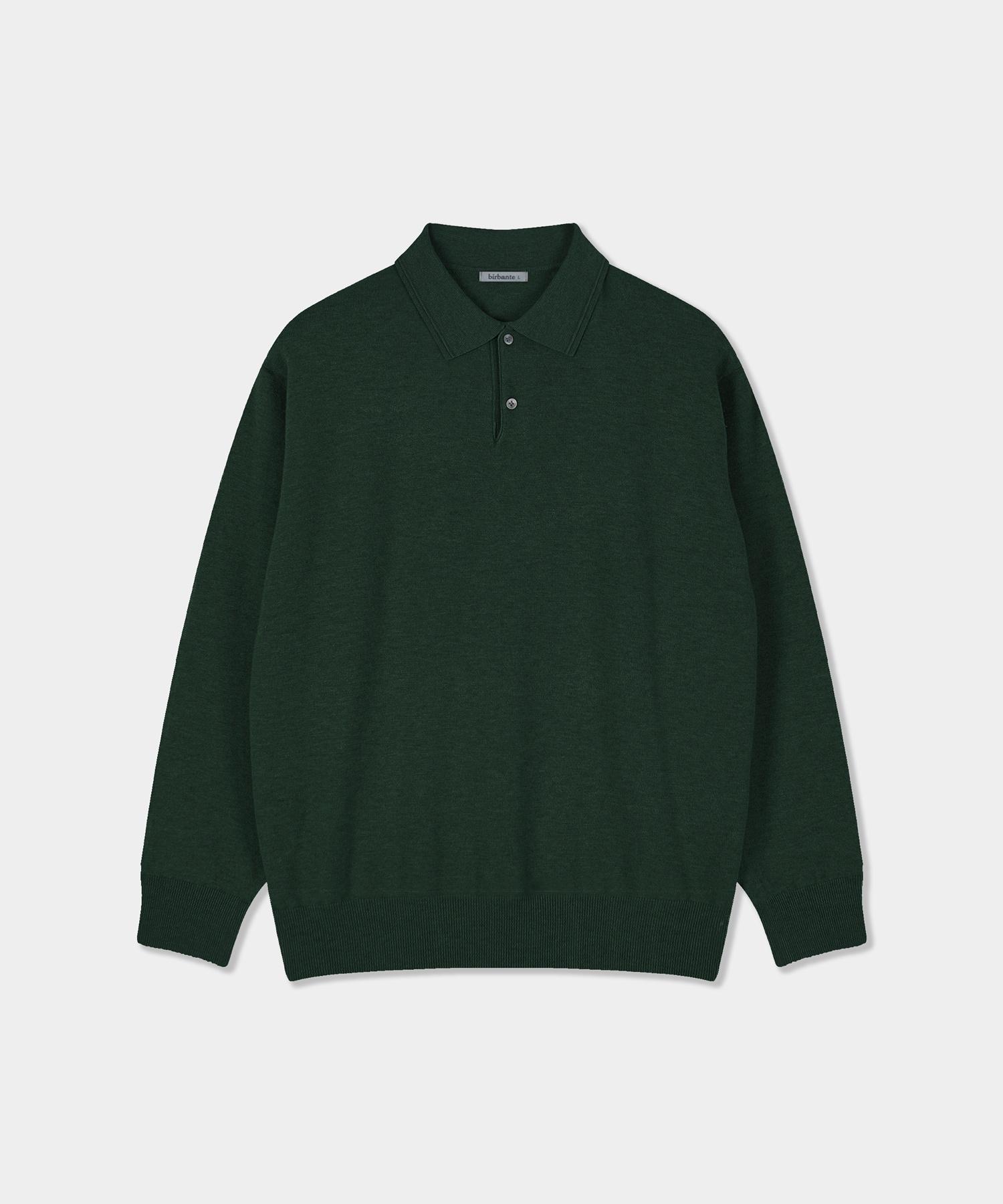 Vibrante Soft Washable Line Collar Knit - Dark Green D.Green/Xl