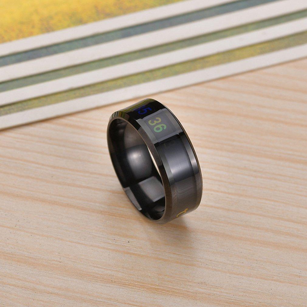 Smart Temperature Couple Ring Multifunctional Waterproof Intelligent Titanium Steel Finger Jewelry Fingertip Temperature Sense