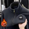 Men's 700g Double-Sided Sherpa Fleece Hoodie Jacket - Thickened Winter Warmth with Stand Collar & Zipper